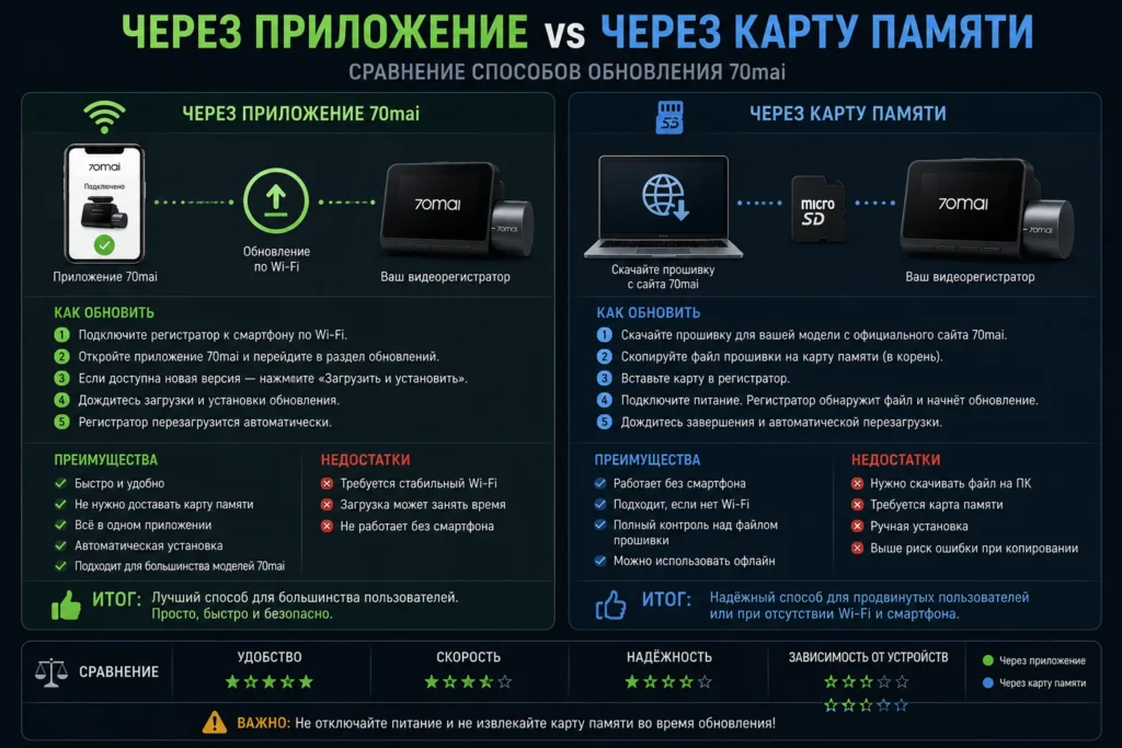 Через приложение vs через карту памяти