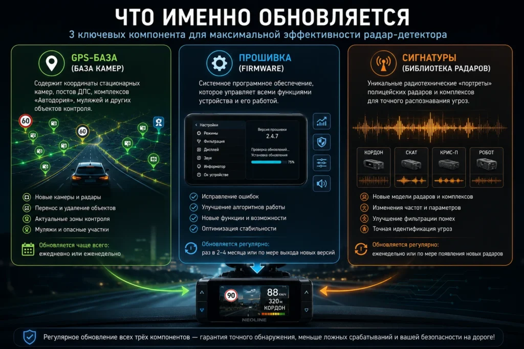 Что именно обновляется в радар-детекторе