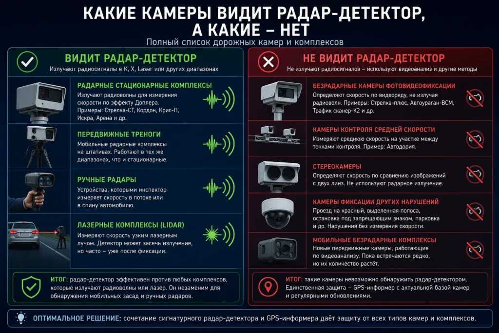 Какие камеры видит радар-детектор
