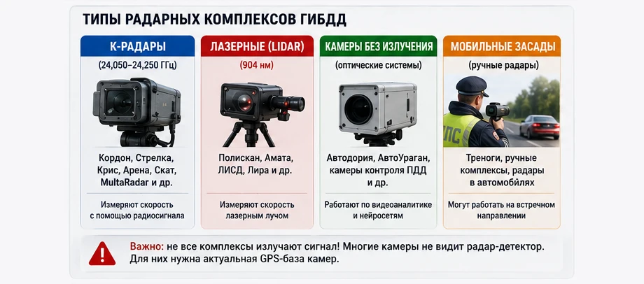 Типы радарных комплексов ГИБДД