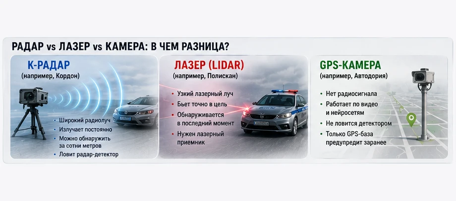 Радар vs Лазер vs Камера