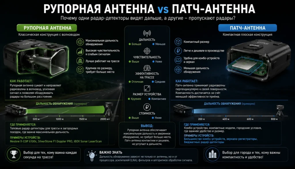 Рупорная антенна vs патч-антенна: почему дальность бывает разной