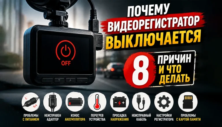 Почему видеорегистратор выключается: 8 причин и способы решения