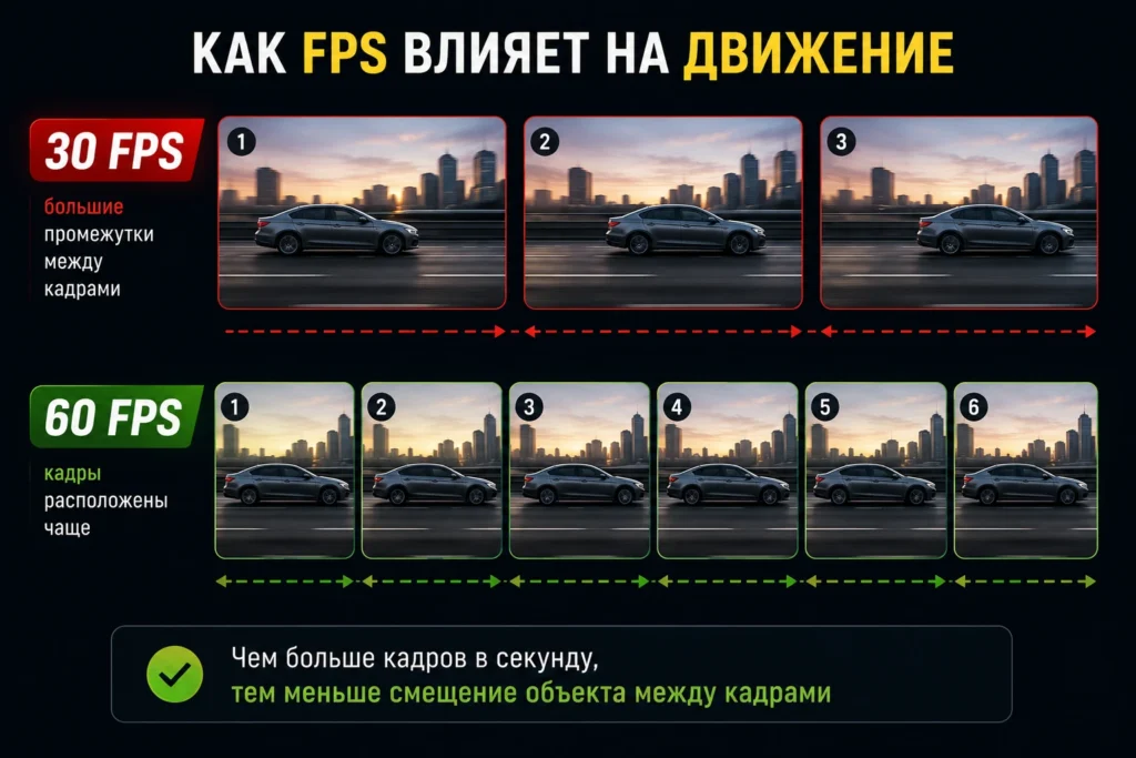Как FPS влияет на движение