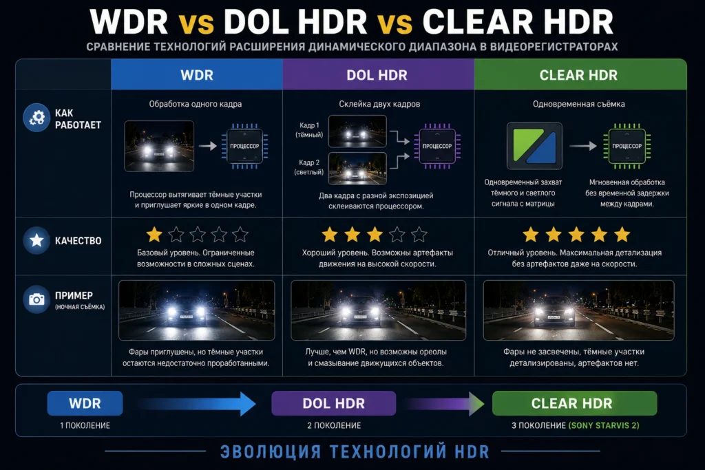 WDR vs DOL HDR vs Clear HDR
