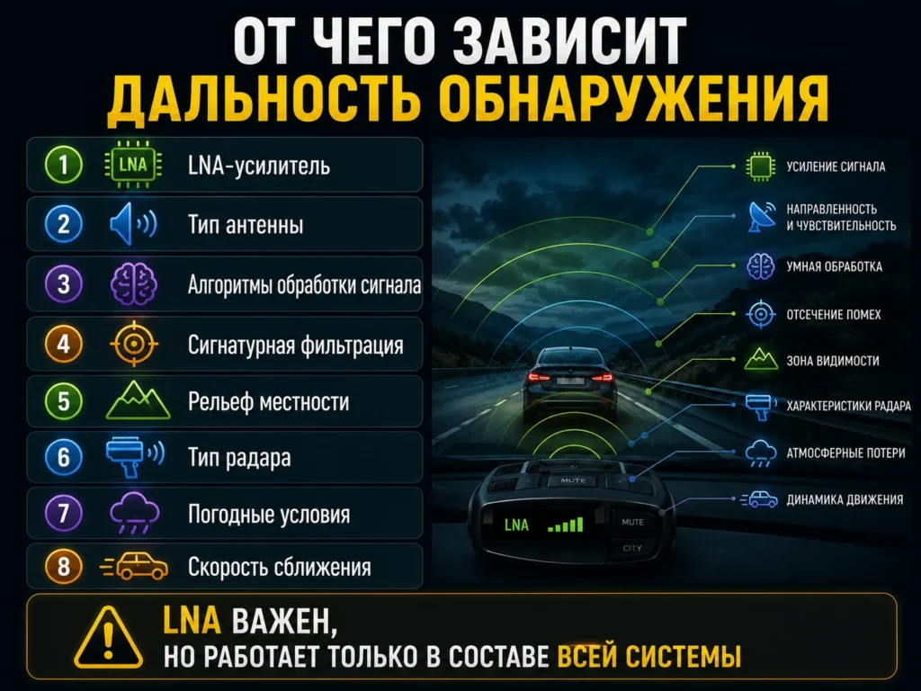 От чего зависит дальность обнаружения