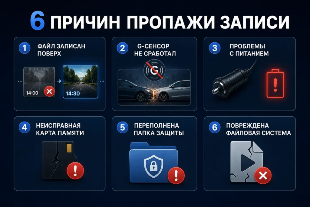 6 причин пропажи записи