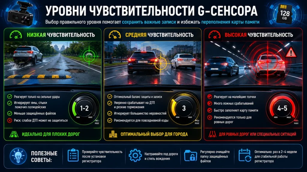 Уровни чувствительности — низкая / средняя / высокая.