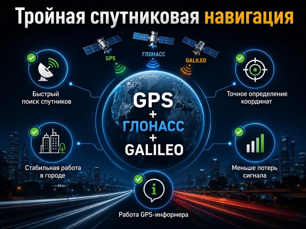 Тройная спутниковая навигация