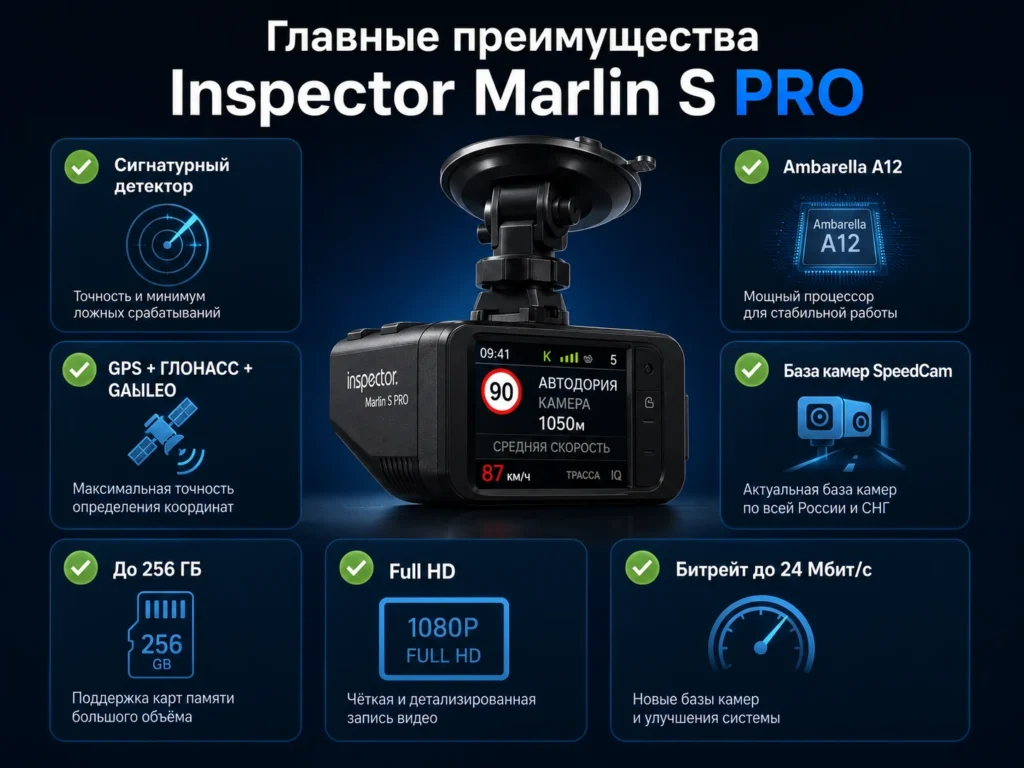 Главные преимущества Inspector Marlin S PRO