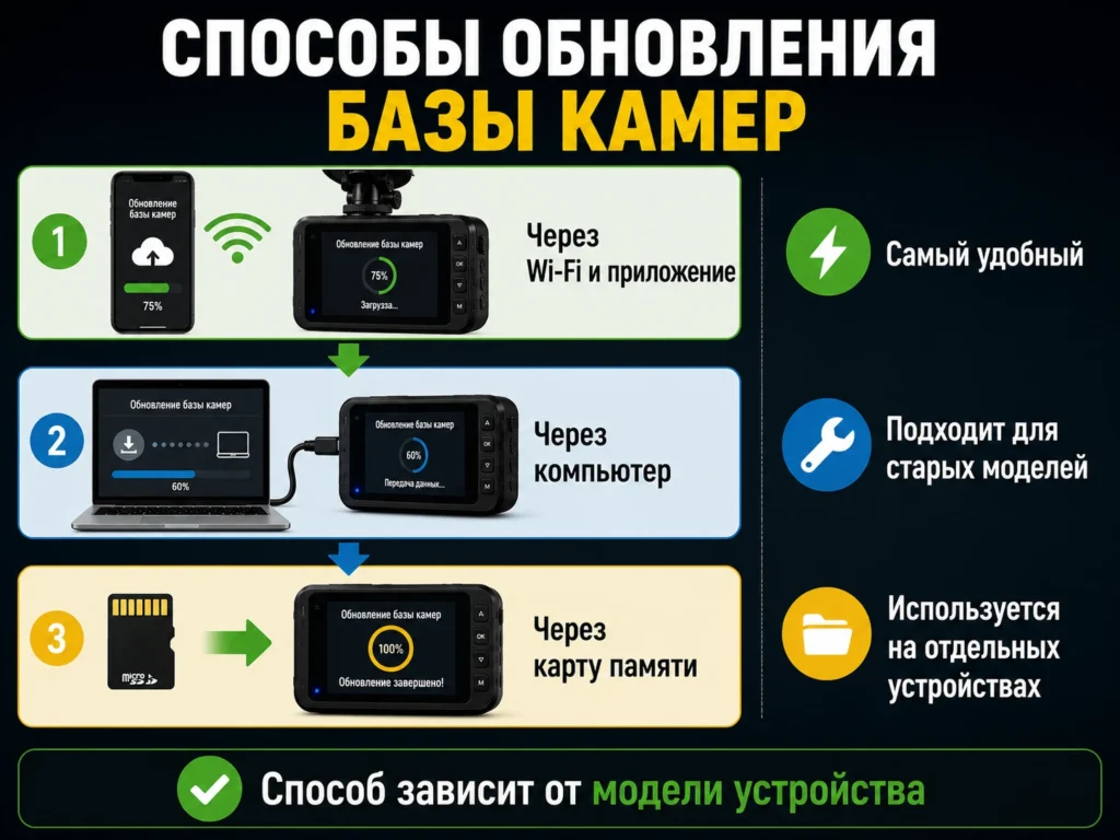 Способы обновления базы камер