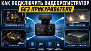 Как подключить видеорегистратор без прикуривателя: 4 проверенных способа