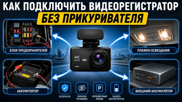 Как подключить видеорегистратор без прикуривателя: 4 проверенных способа