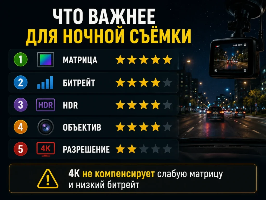 Что важнее для ночной съёмки