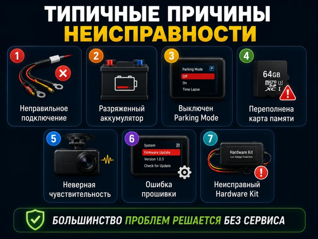 Типичные причины неисправности