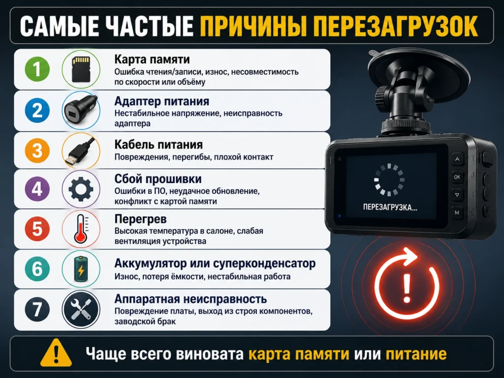 Самые частые причины перезагрузок