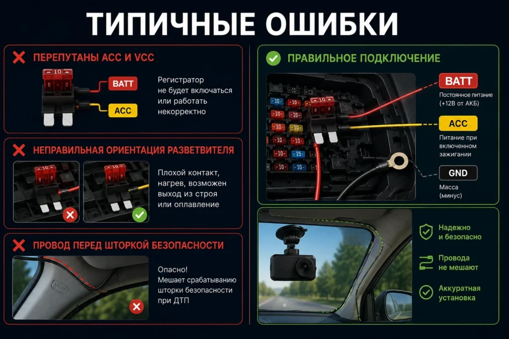 Типичные ошибки