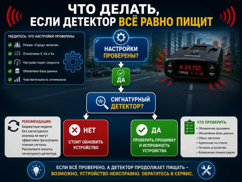 Что делать, если детектор всё равно пищит