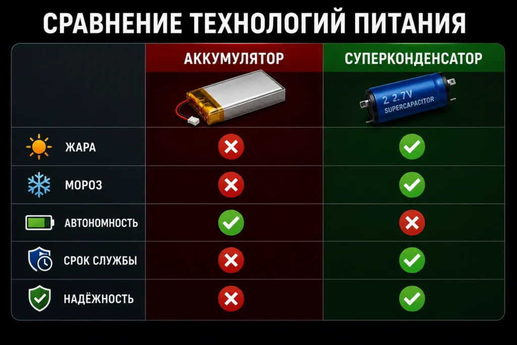 Сравнение технологий питания
