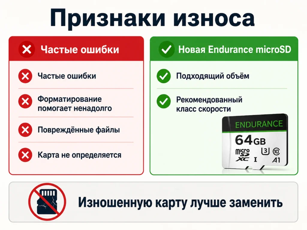 Признаки износа