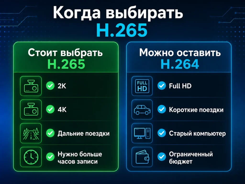 Когда выбирать H.265