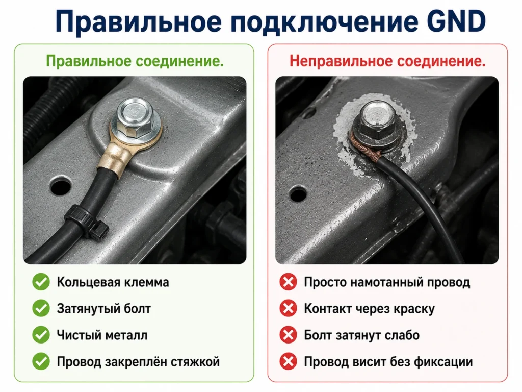 Правильное подключение GND