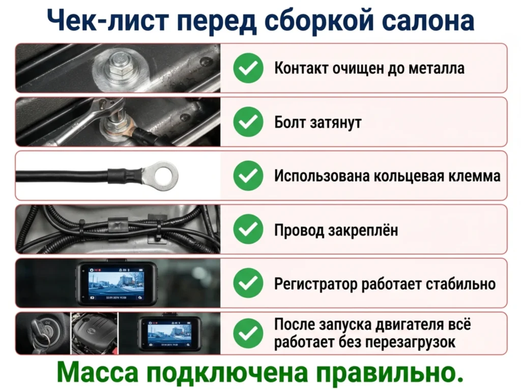 Чек-лист перед сборкой салона