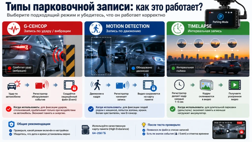 Проверка разных типов парковочной записи