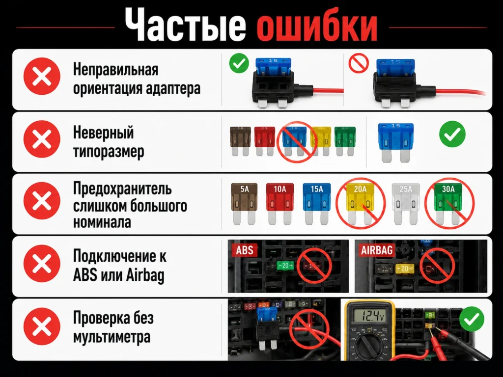 Частые ошибки