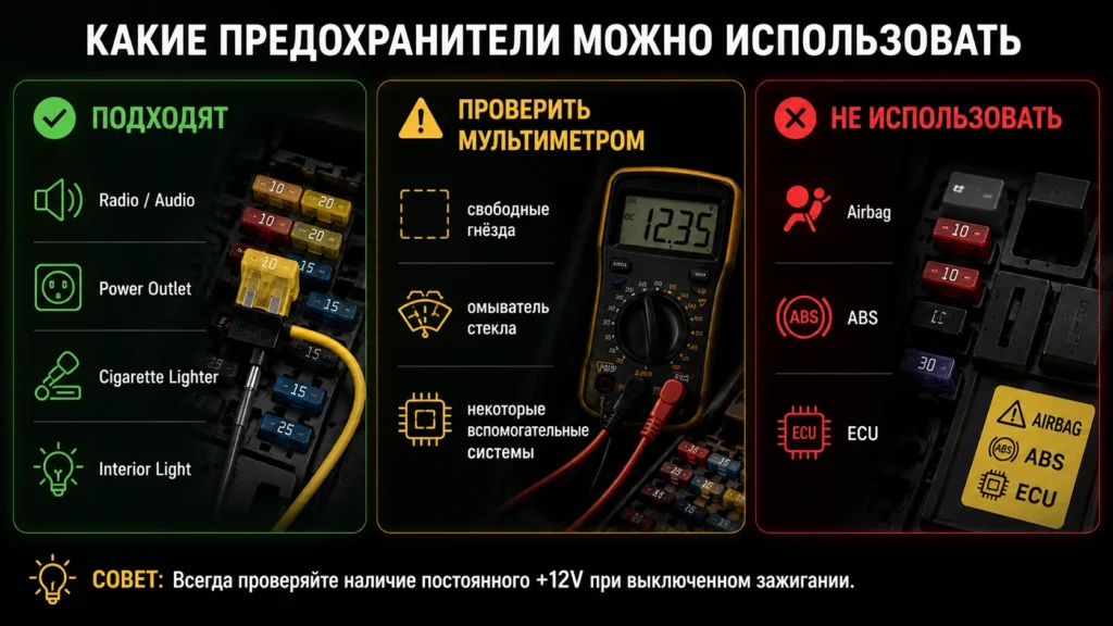 Какие предохранители можно использовать