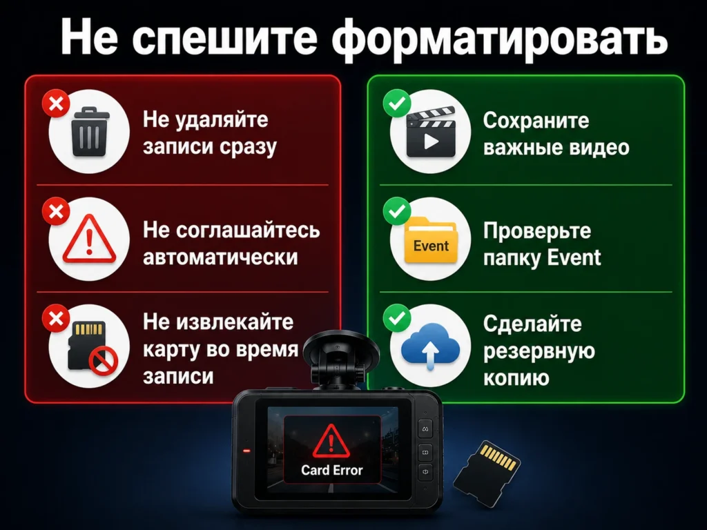 Перед форматированием