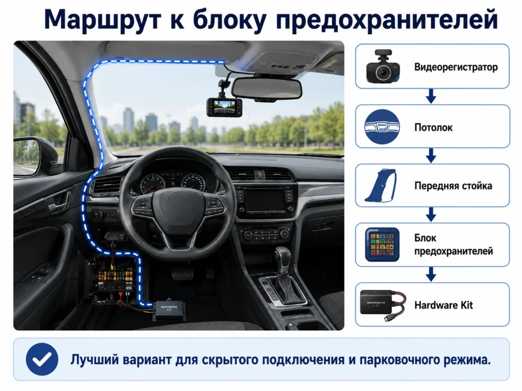 Маршрут к блоку предохранителей