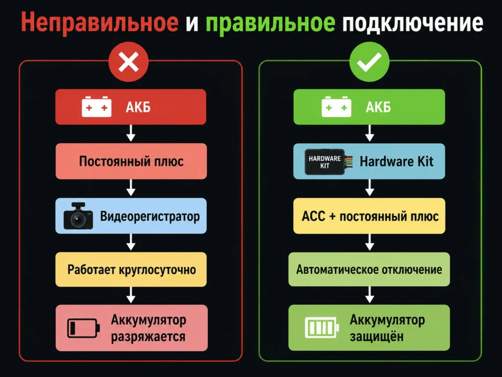 Неправильное и правильное подключение