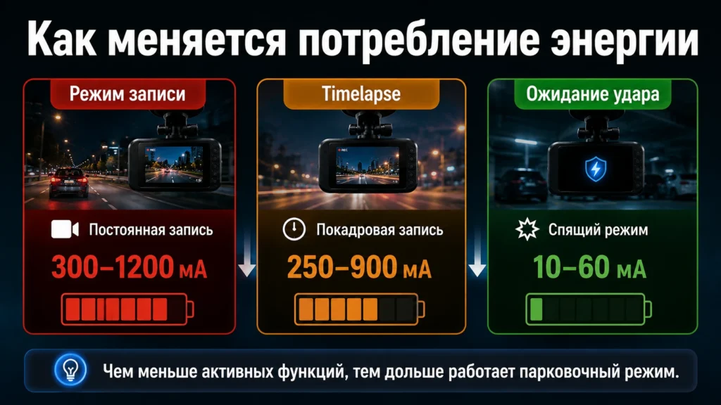 Потребление в разных режимах