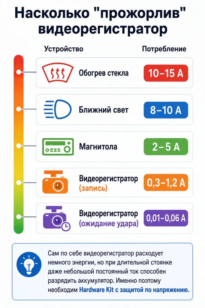 Сравнение с другими потребителями автомобиля