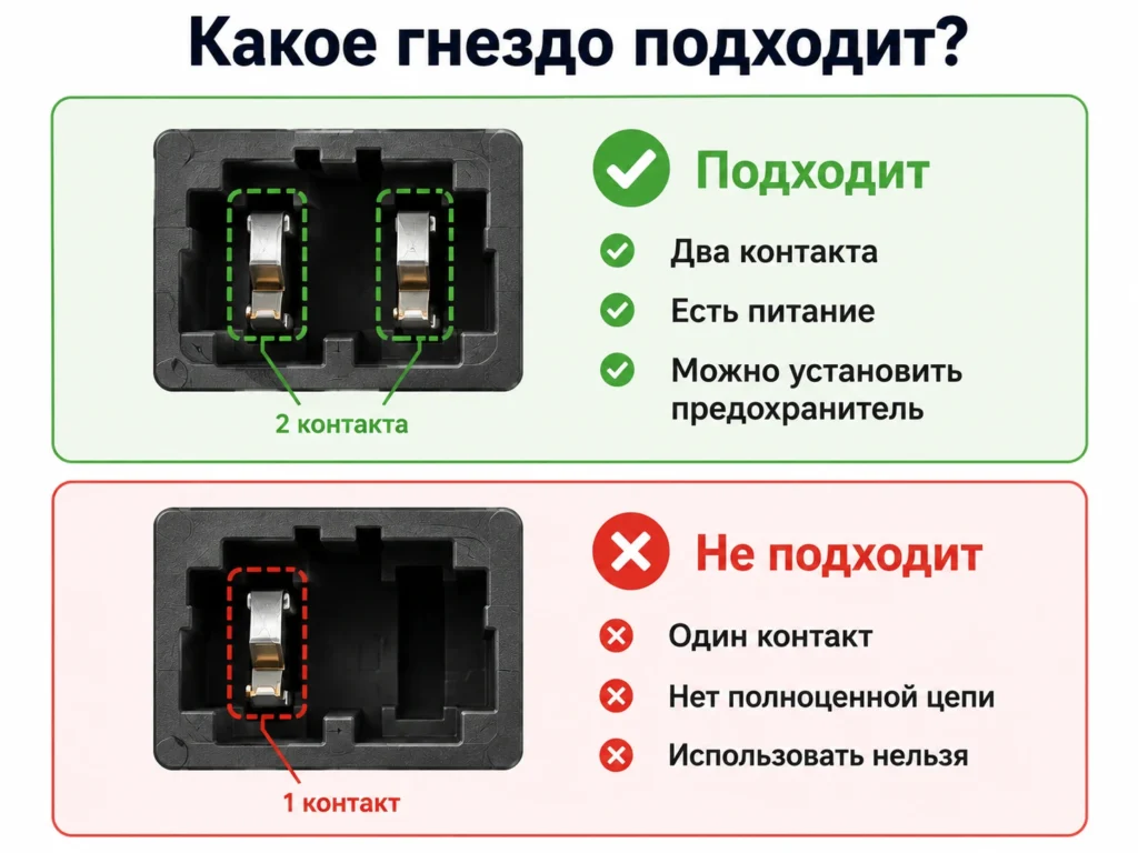 Какое гнездо подходит?