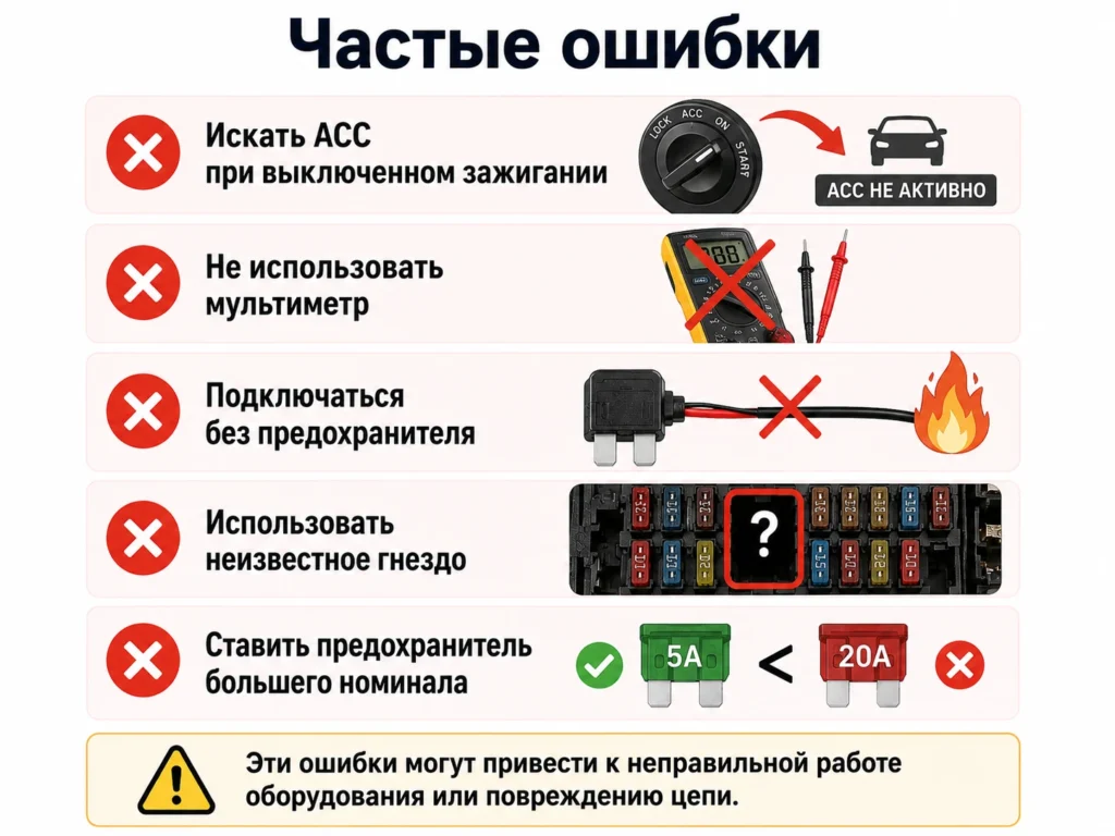 Частые ошибки