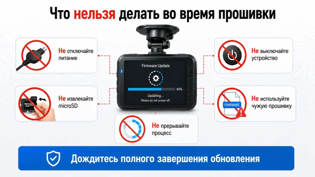 Что нельзя делать во время прошивки