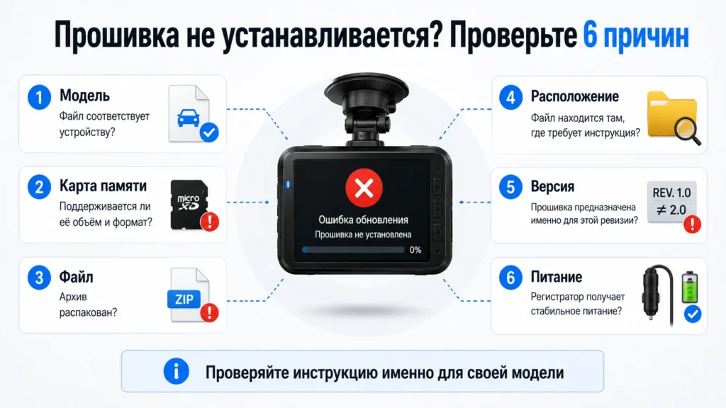 Почему прошивка не устанавливается?