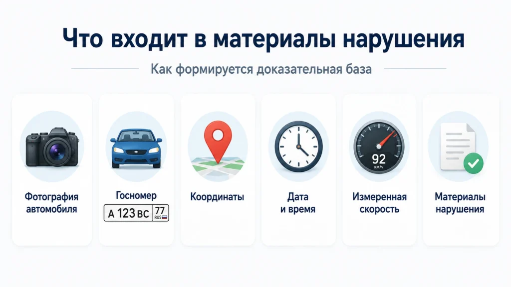 Что входит в материалы нарушения