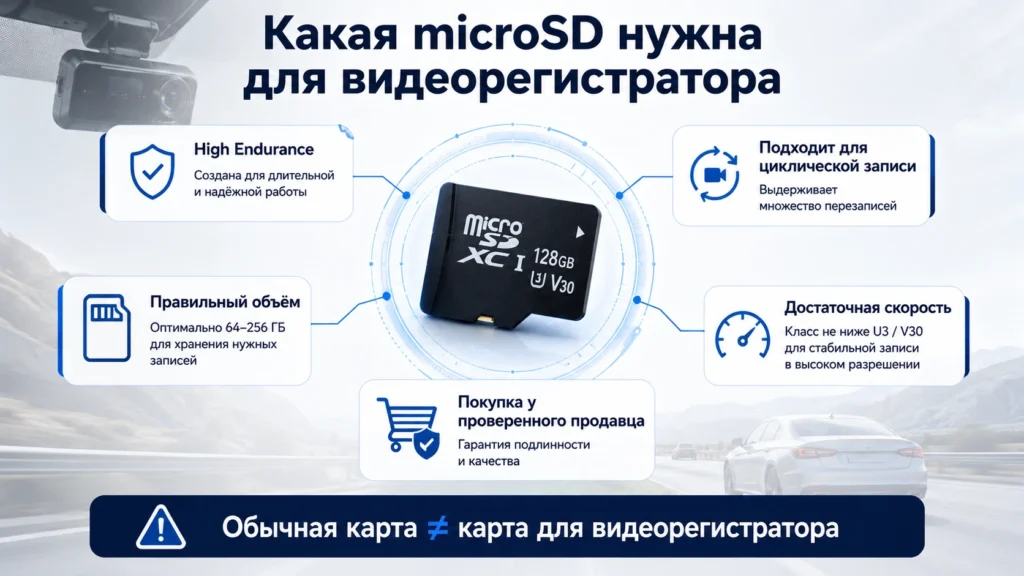 Как выбрать карту памяти для регистратора