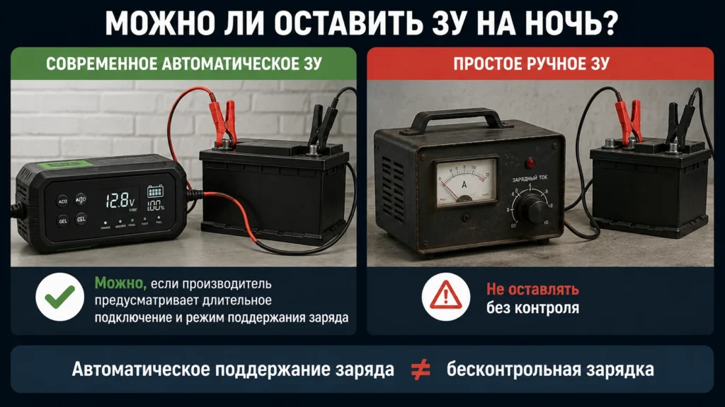 Оставлять ли ЗУ на ночь