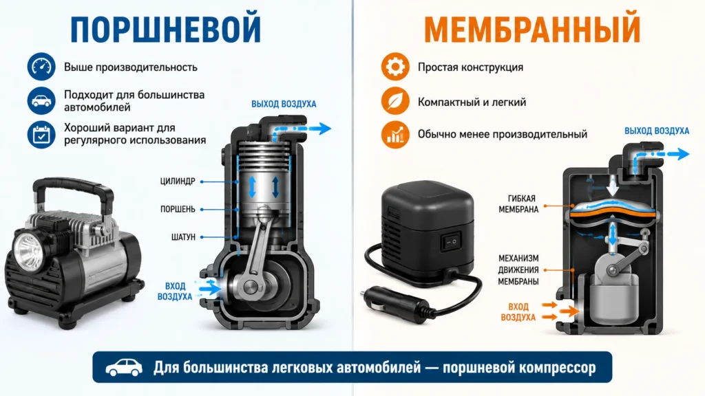 Поршневой vs мембранный