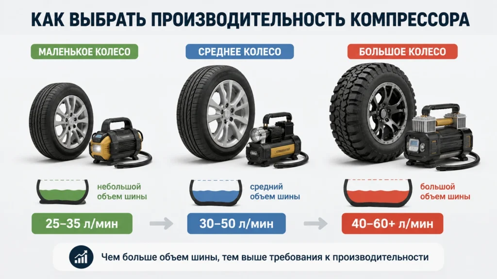 Как выбрать производительность компрессора